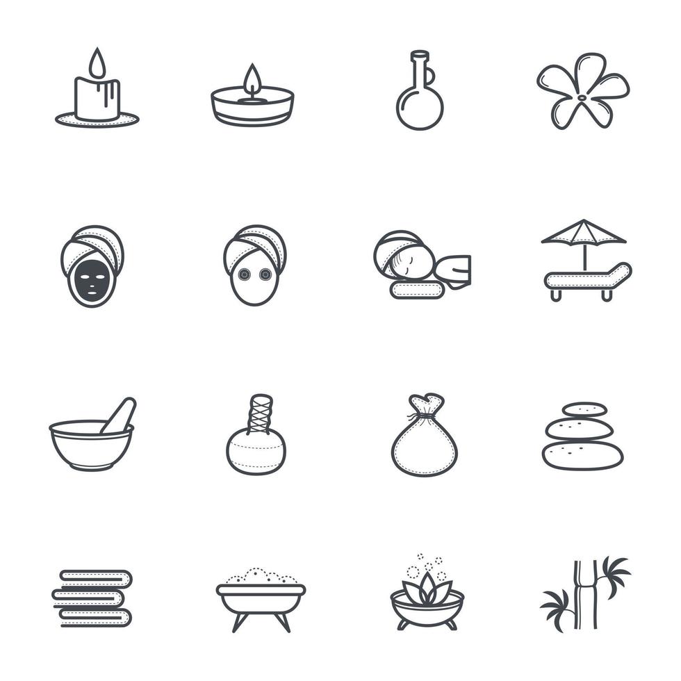 Spa Icons Line Design Vector illustration