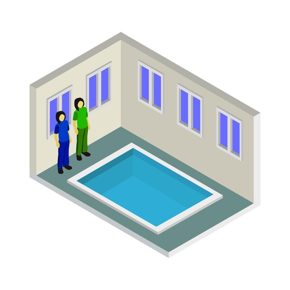 Room With Isometric Swimming Pool vector