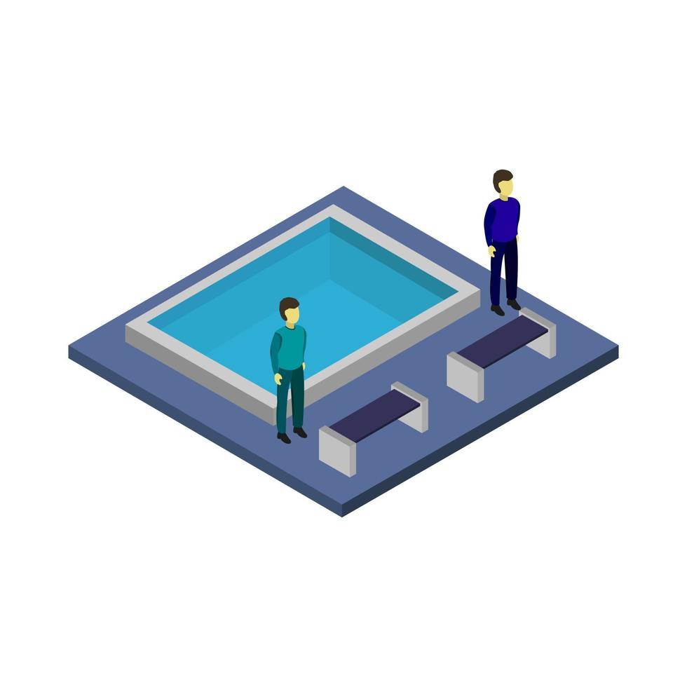 Room With Isometric Swimming Pool vector