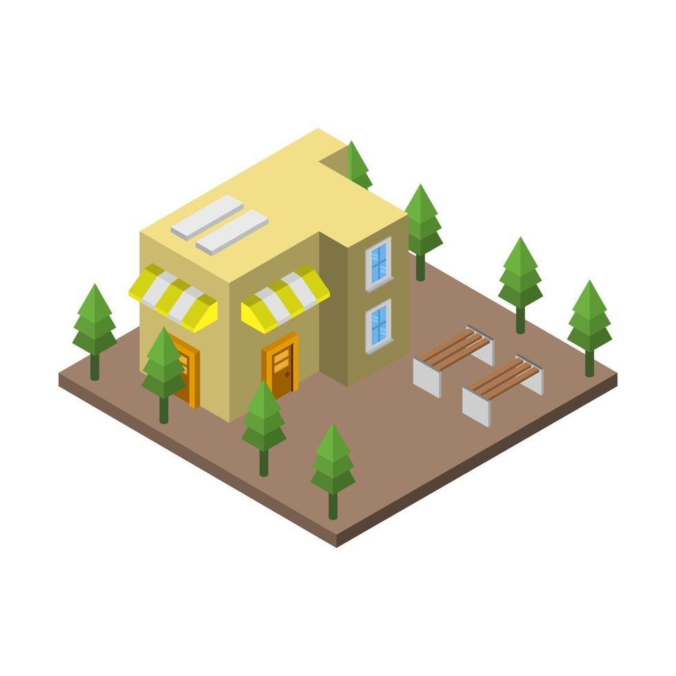 Isometric Shop On Background vector