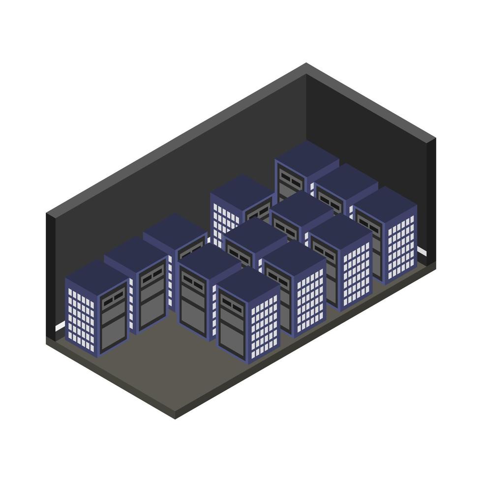 Isometric Server Room vector