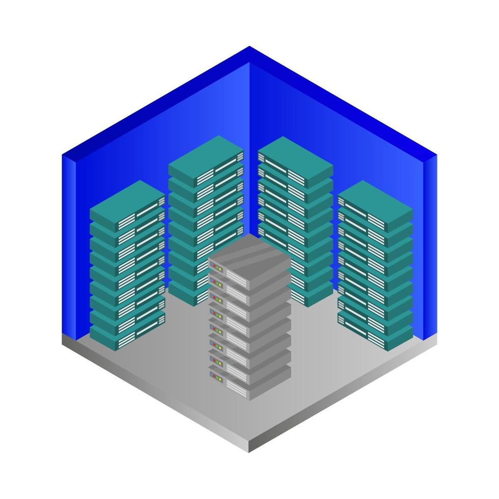 Isometric Server Room vector