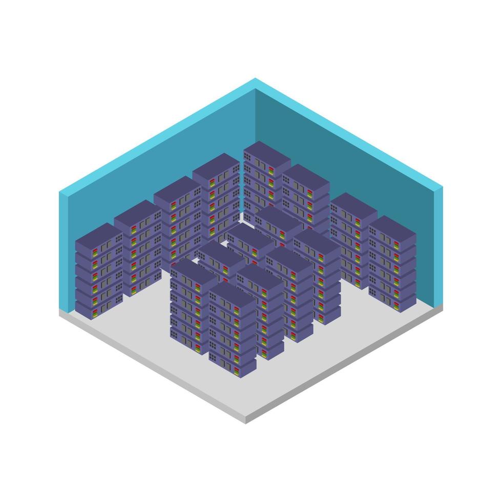 Isometric Server Room vector