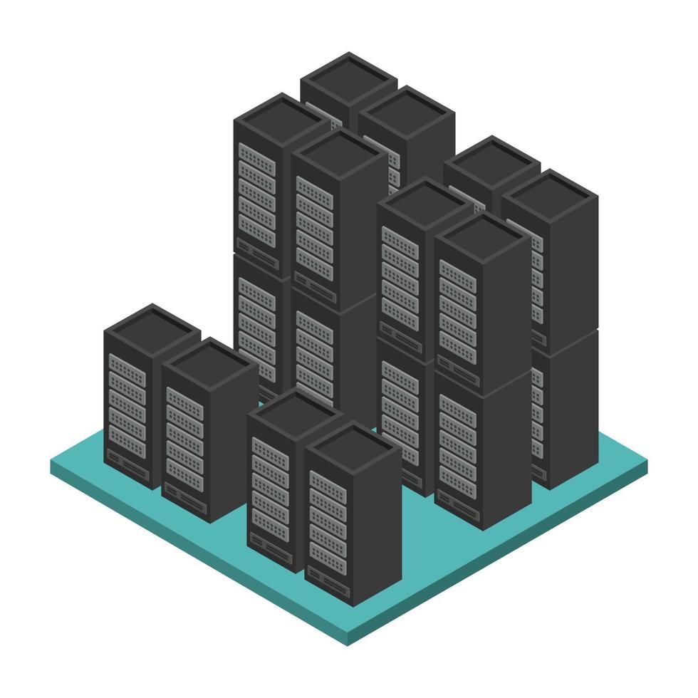 Isometric Server Room vector