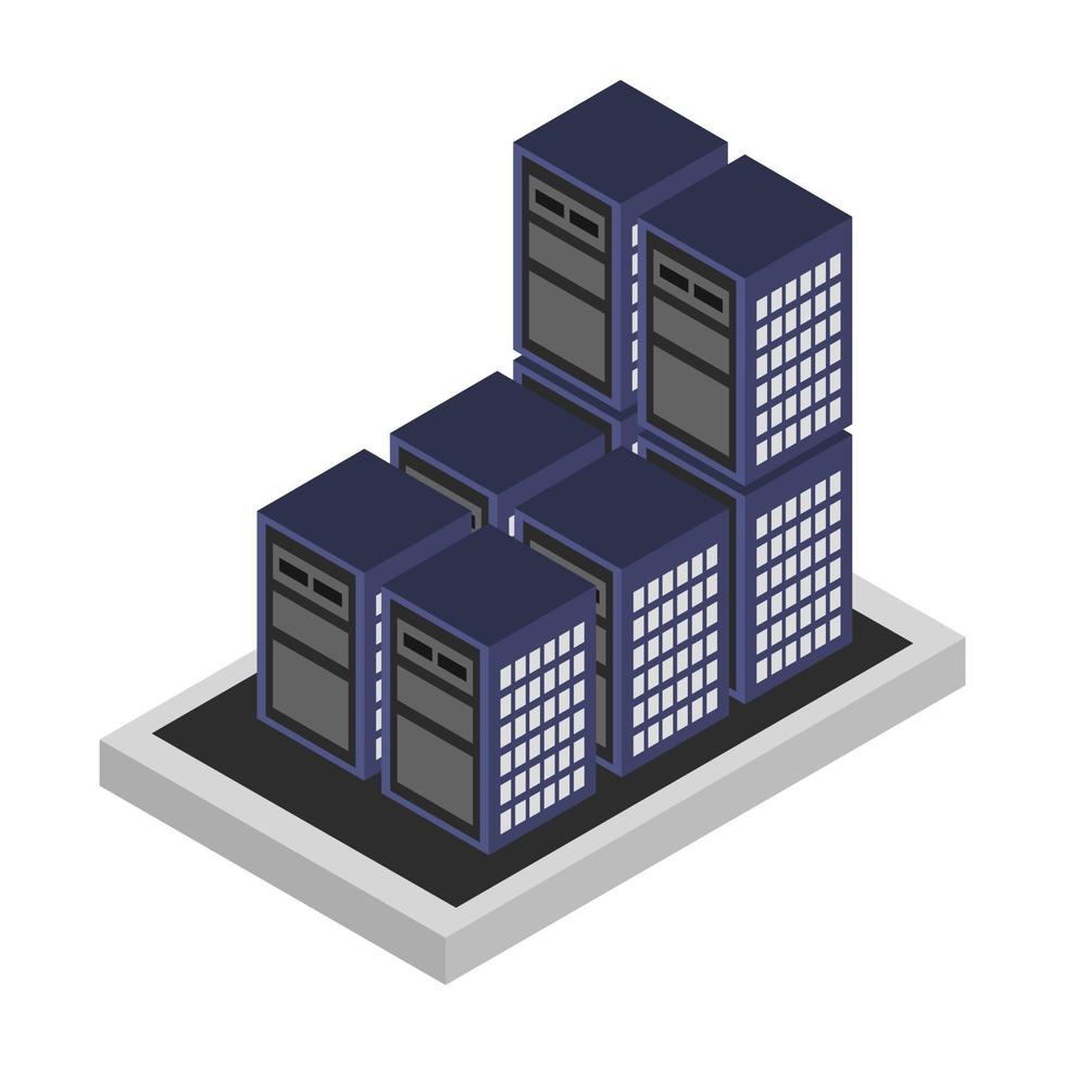 Isometric Server Room vector