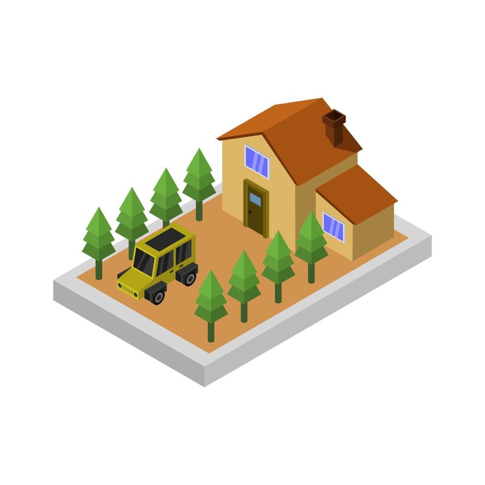 Isometric House On White Background vector