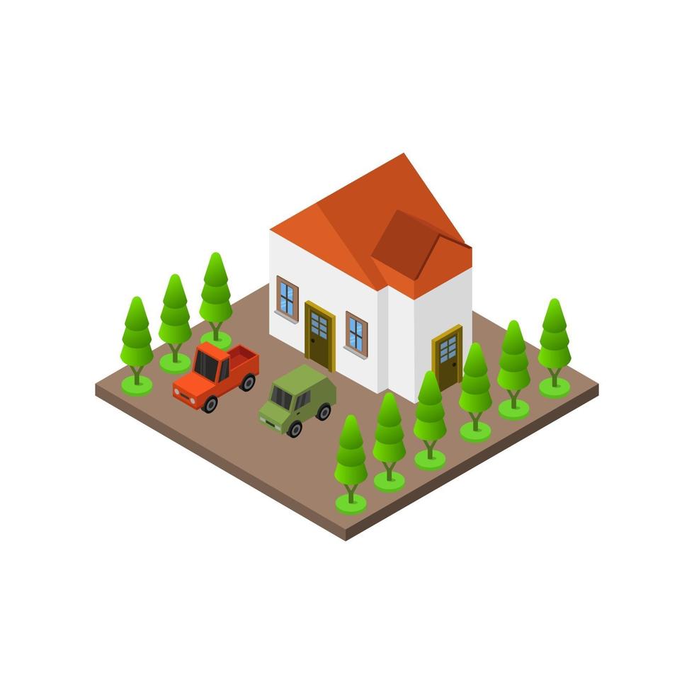 Isometric House On White Background vector