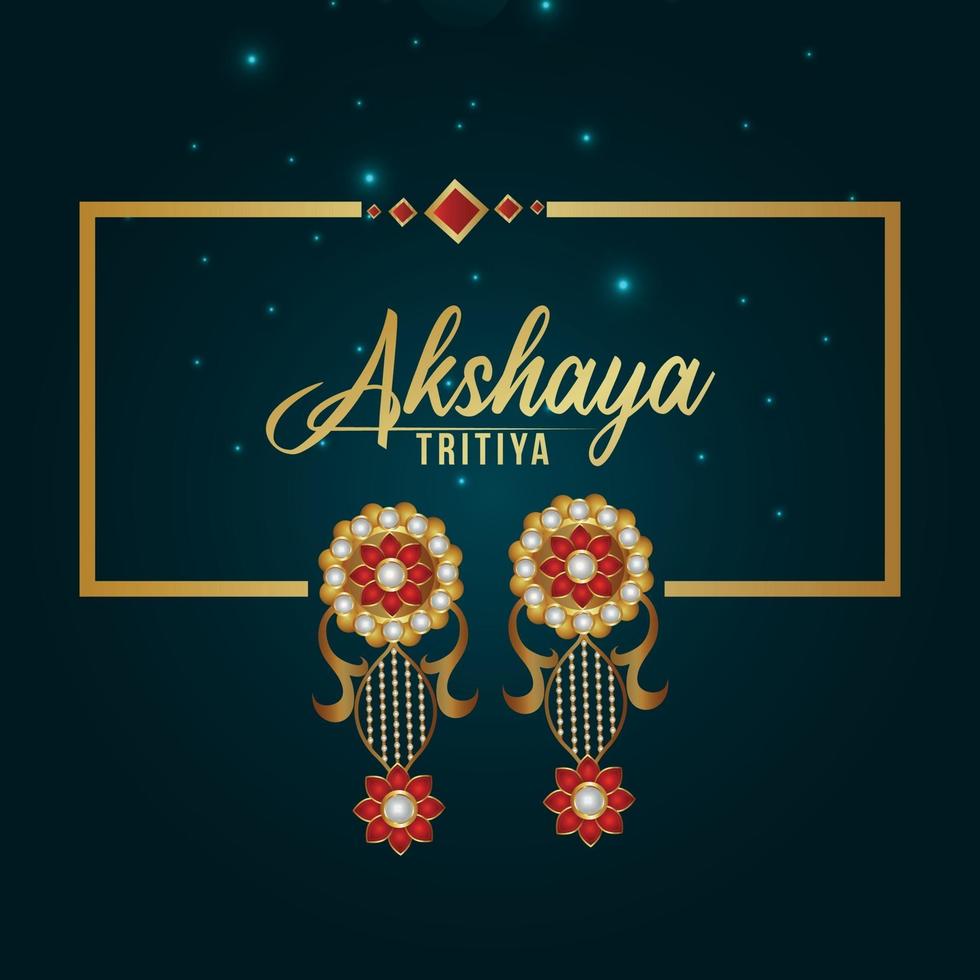 Akshaya tritiya invitation greeting card with gold invitation vector