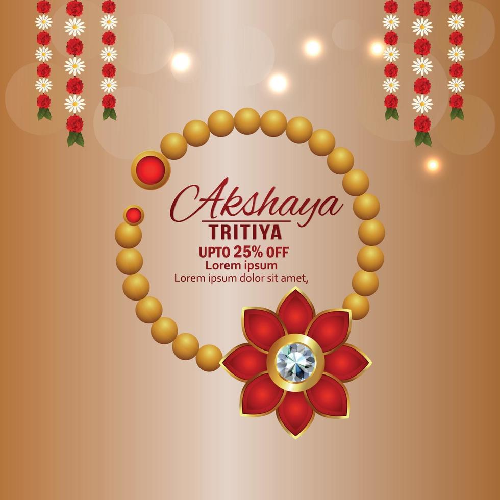 Indain festival akshaya tritiya jewelry sale promotion with creative background vector