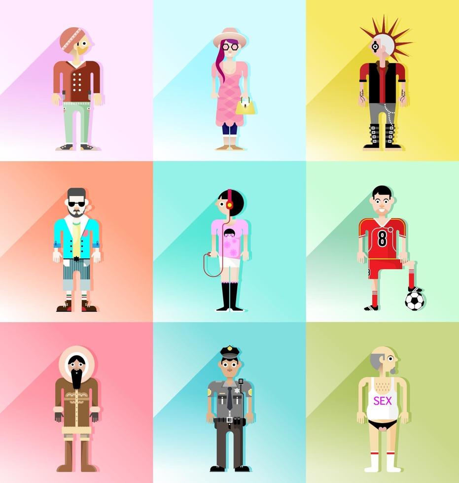 conjunto de vectores de avatar de personas