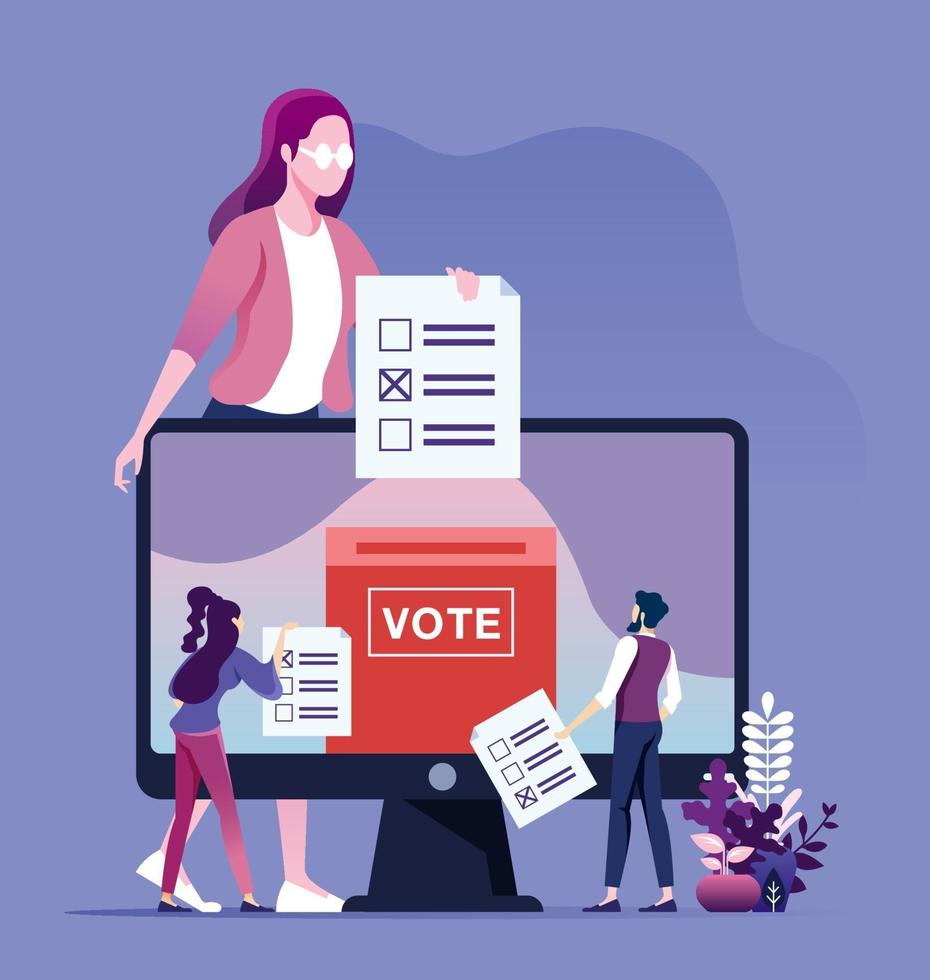 concepto de votación en línea vector