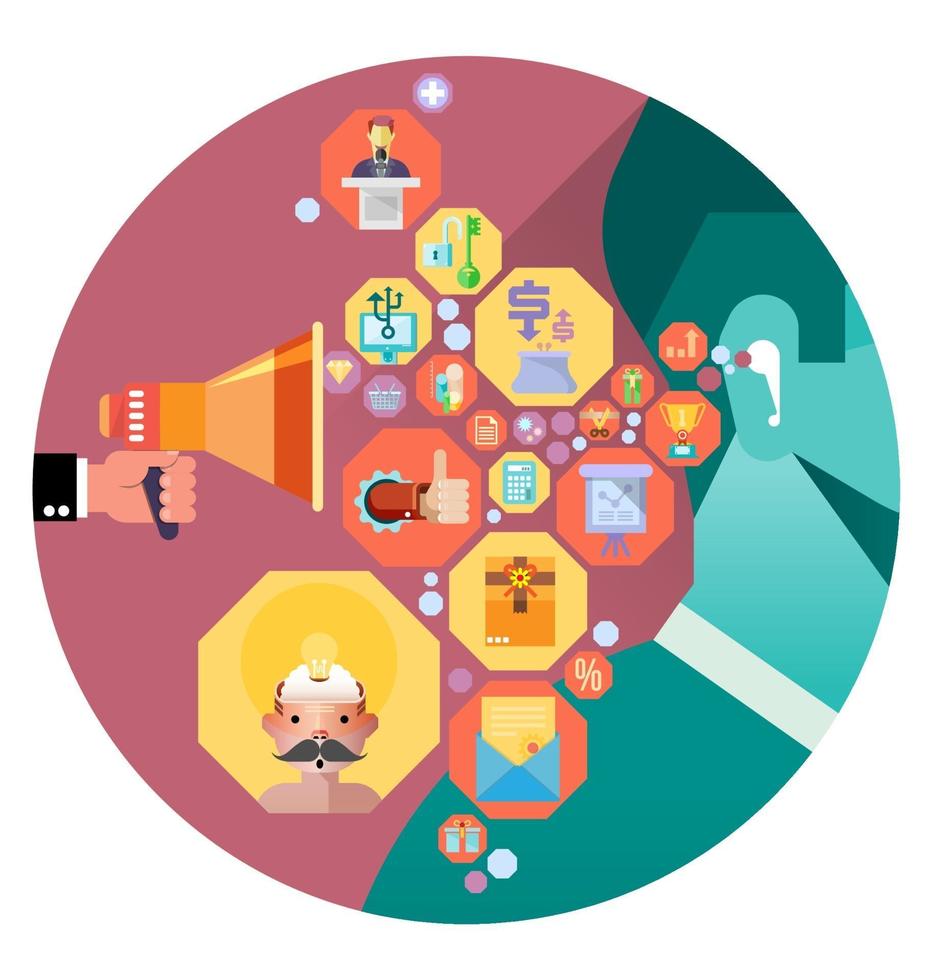 Businessman sent information. Business communication concept vector. vector