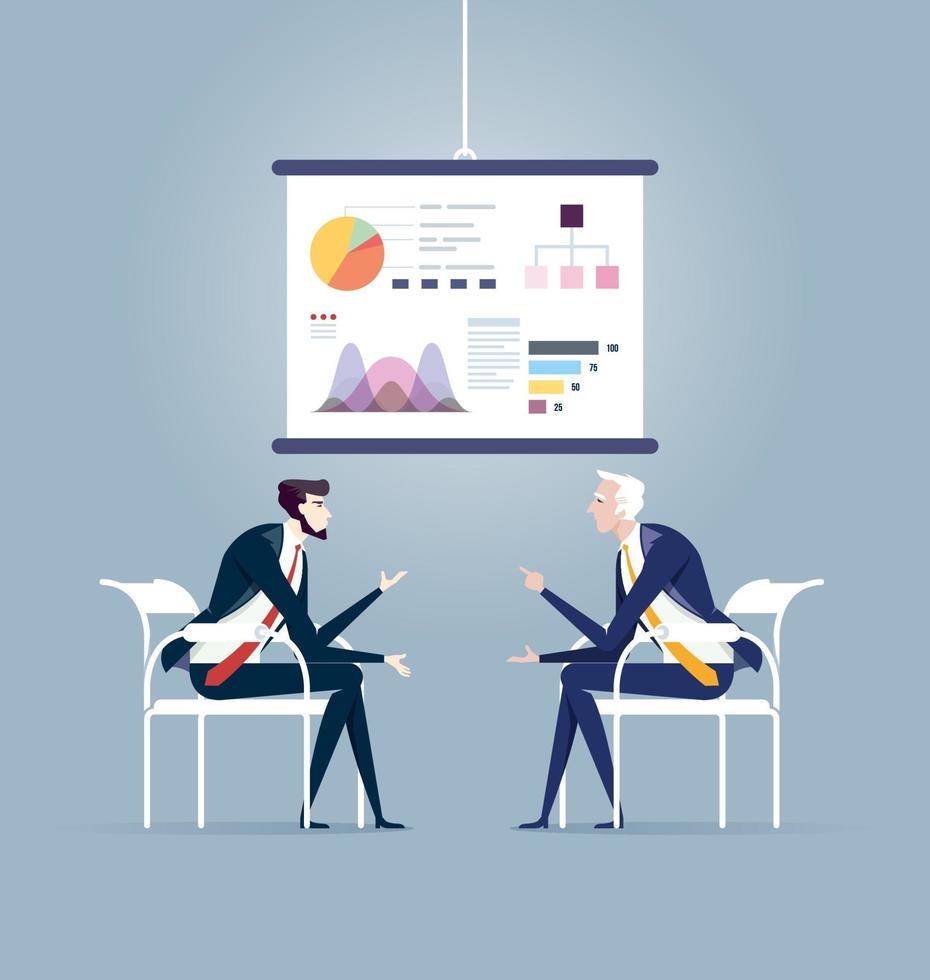 Business meeting and presentation board. Business concept vector