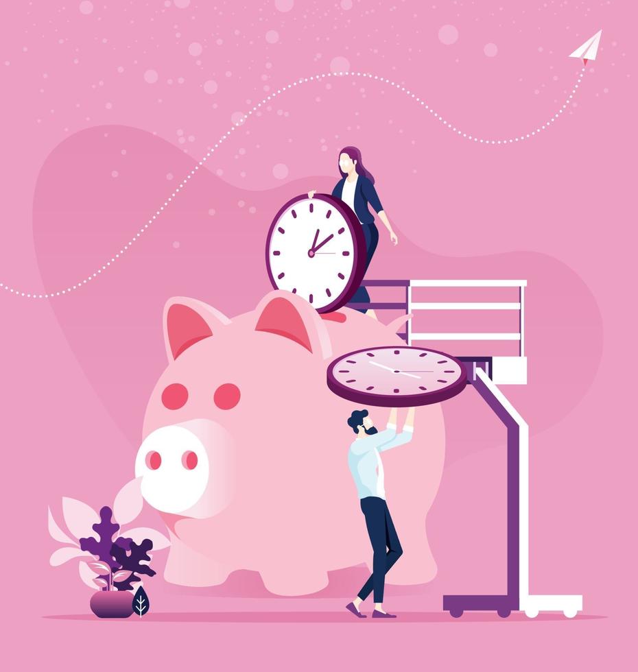 Time management planning. Save time Concept vector