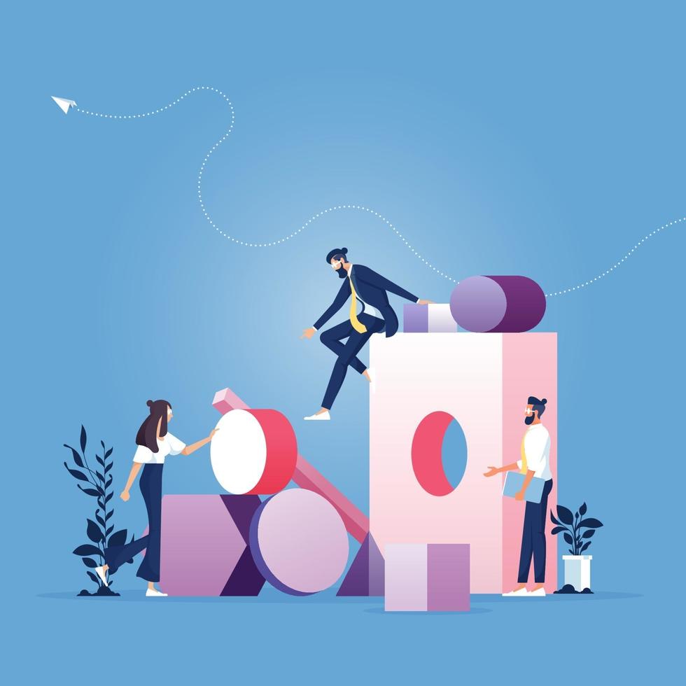 Business team and problem solving. Business concept vector illustration