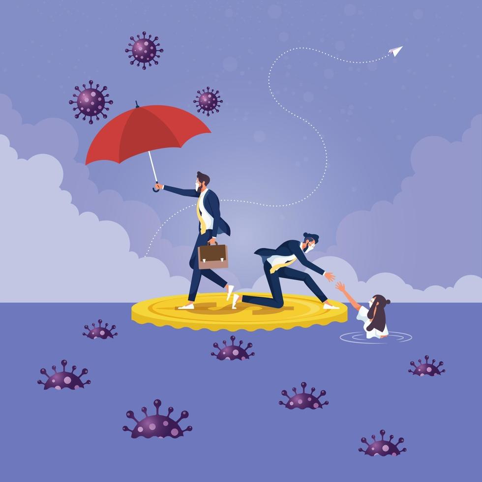 Financial help and support during coronavirus crisis concept vector