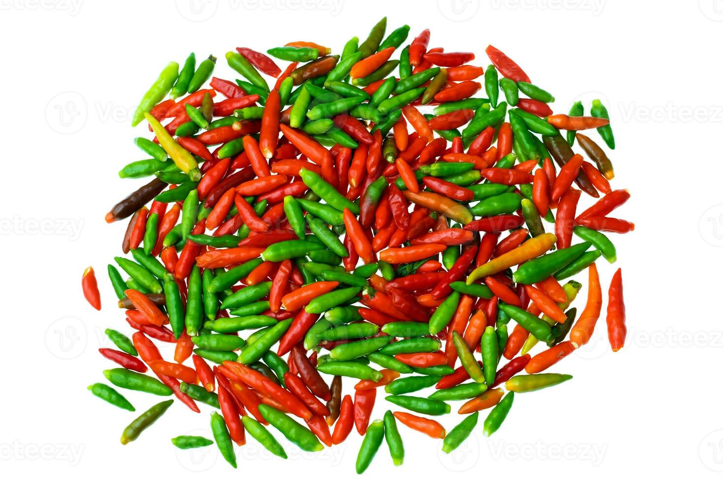 Group of chili peppers at isolated on awhite background photo