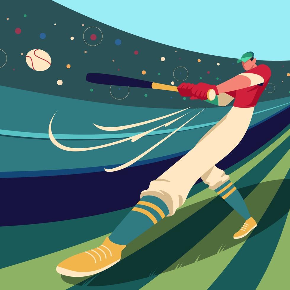 Baseball Player Hits the Ball vector