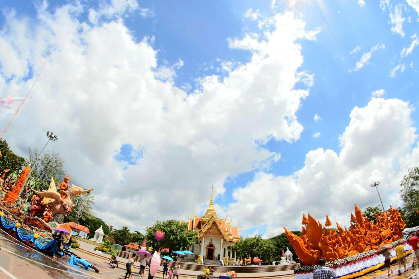 Candle wax Festival in Ubon Ratchathani, Thailand photo