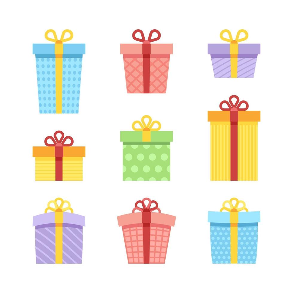 Colourful Gift Boxes Collection vector
