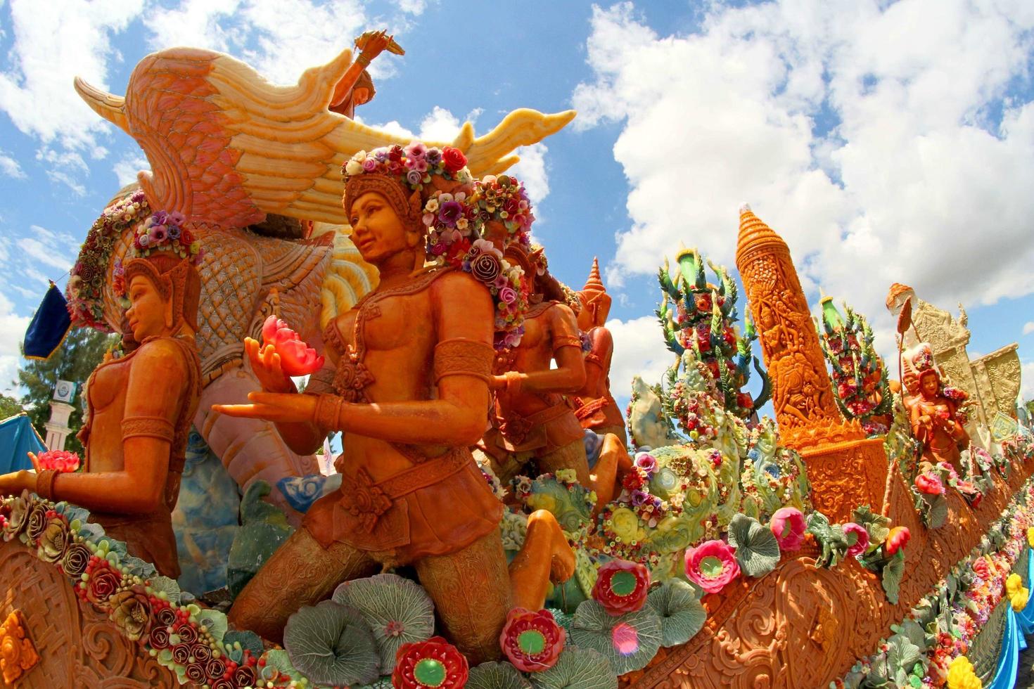 Candle wax Festival in Ubon Ratchathani, Thailand photo