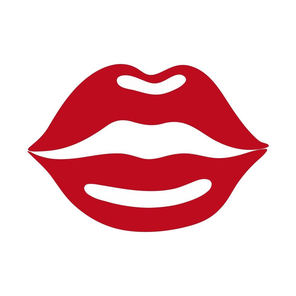 Red female lips isolated on a white background. Design for Valentine's Day, greeting cards, t-shirts, stickers vector