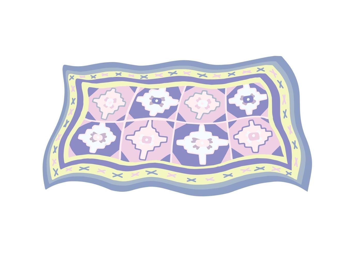 Ilustración de vector plano de alfombra tejida