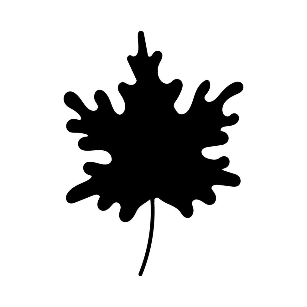 Black maple leaf silhouette. vector illustration
