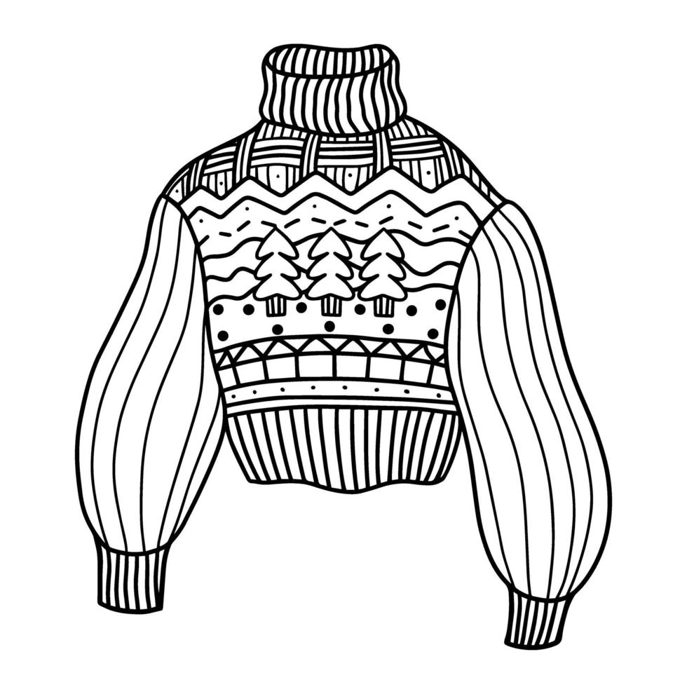 cute winter sweater. vector illustration