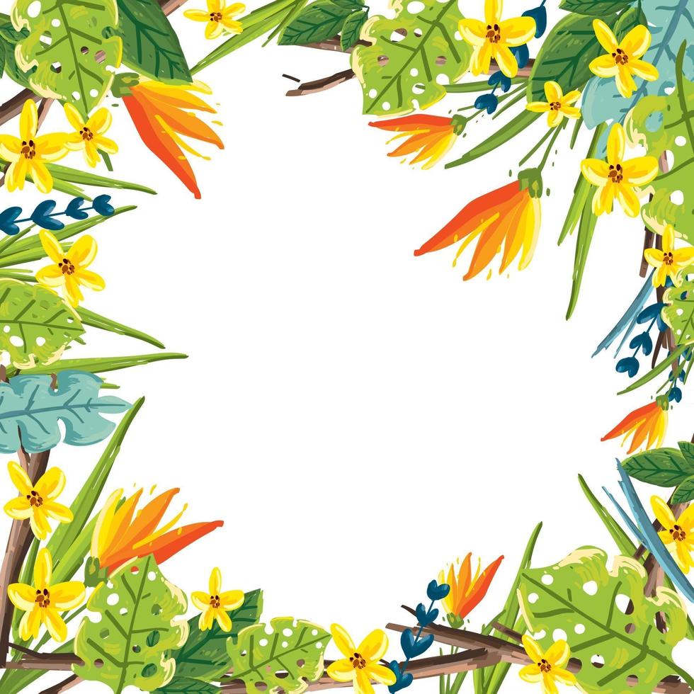 fondo de flores de verano tropical vector