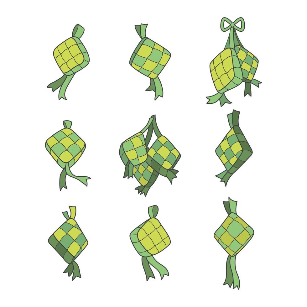 Ketupat in Different Angles vector