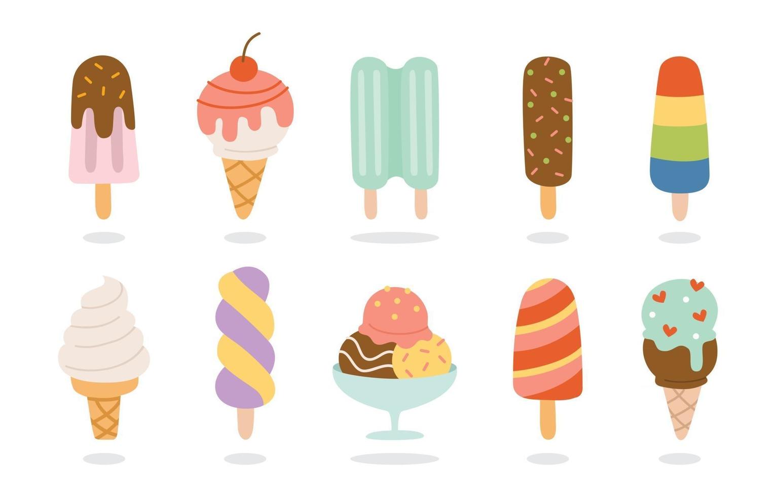 Set of Colorful Ice Cream for Summer vector