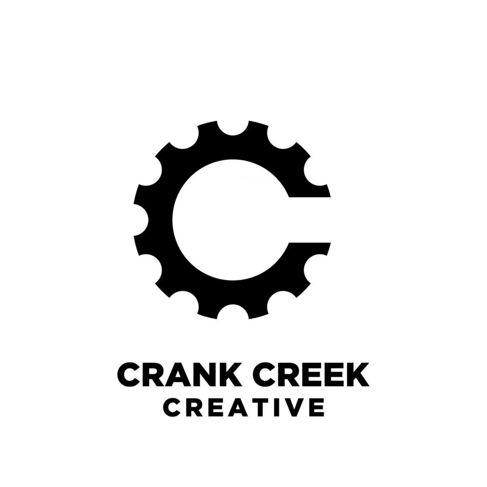 crank creek cycle creative sport bike with initial letter c vector logo icon illustration design