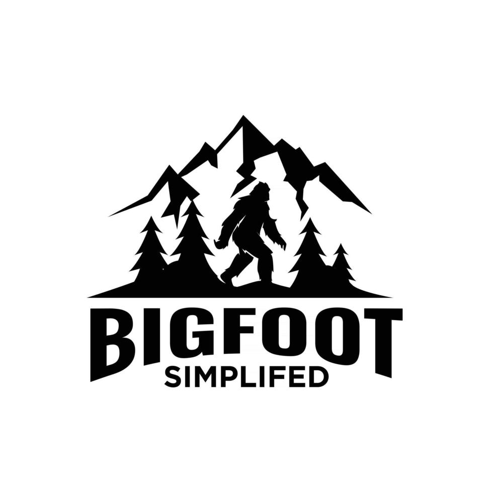 premium Big foot yeti vector black logo icon illustration design