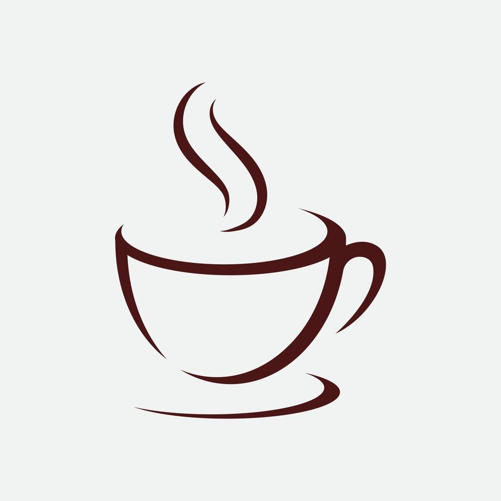 logotipo de la taza de café diseño de icono de vector de cafetería