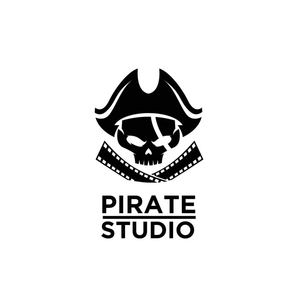 pirate films studio película cine producción de películas diseño de logotipo vector icono ilustración
