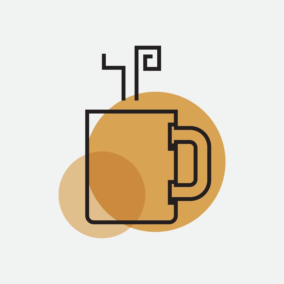 logotipo de la taza de café diseño de icono de vector de cafetería