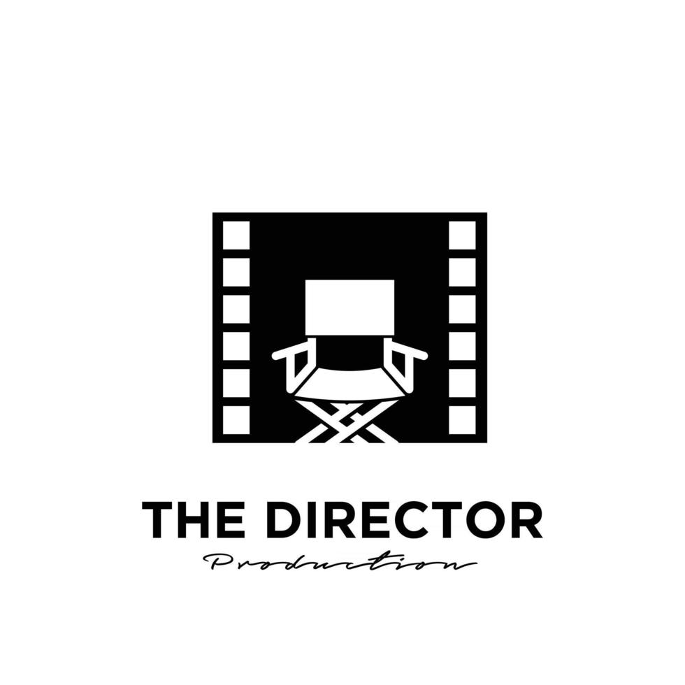 director estudio película video cine producción de películas diseño de logotipo icono de vector ilustración