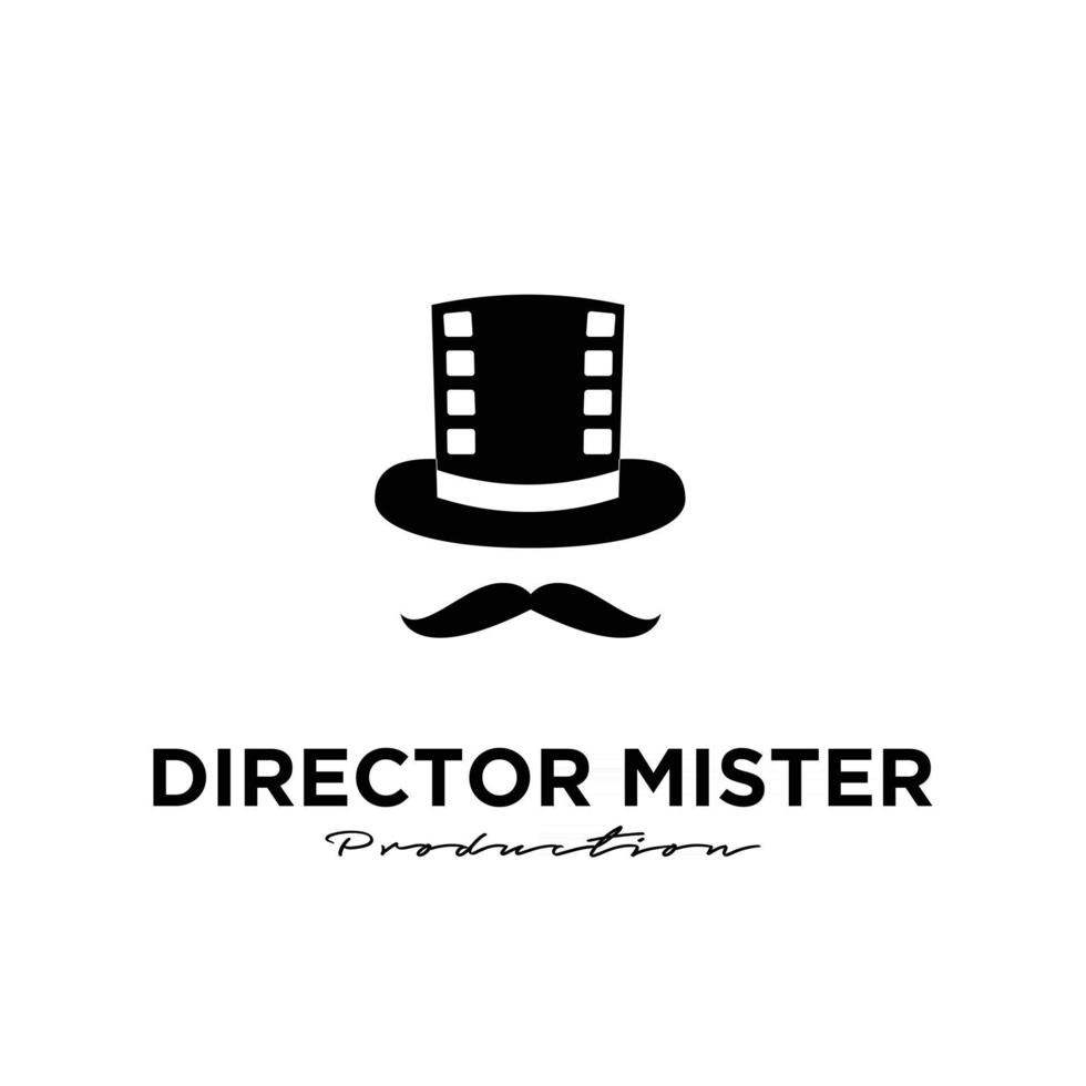 Mister movie Studio Video Cinema Film Production logo design vector icon illustration