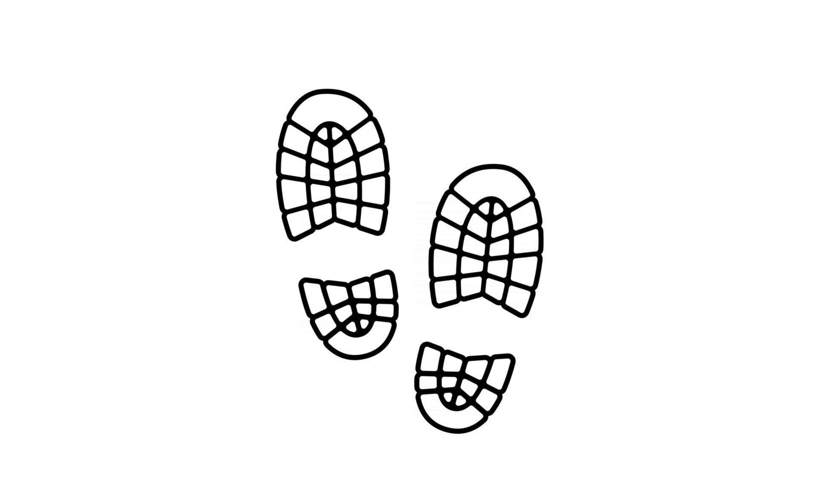 Footprint step black line icon white background simple illustration design vector