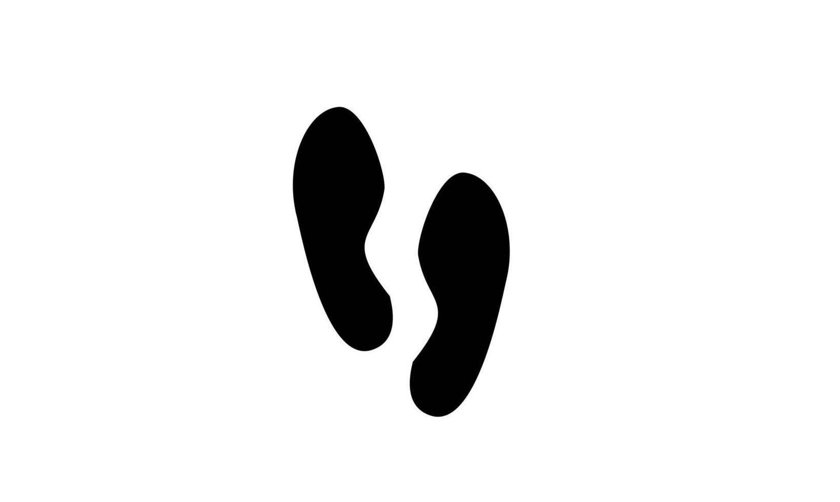 Footprint step black silhouette icon white background simple illustration design vector