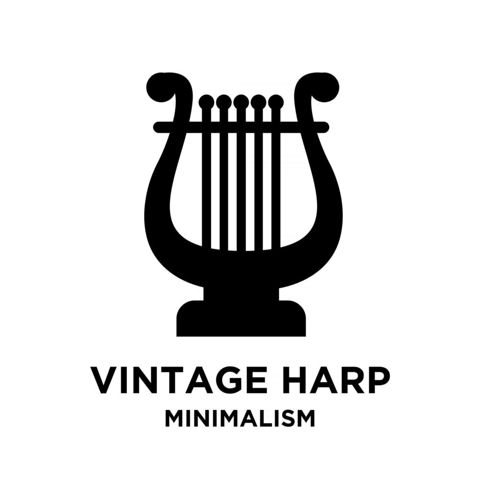 beautiful luxury classic lyre mini harp vector icon flat illustration design