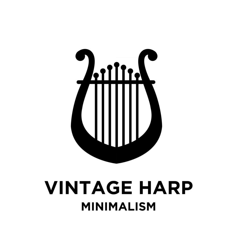 beautiful luxury classic lyre mini harp vector icon flat illustration design
