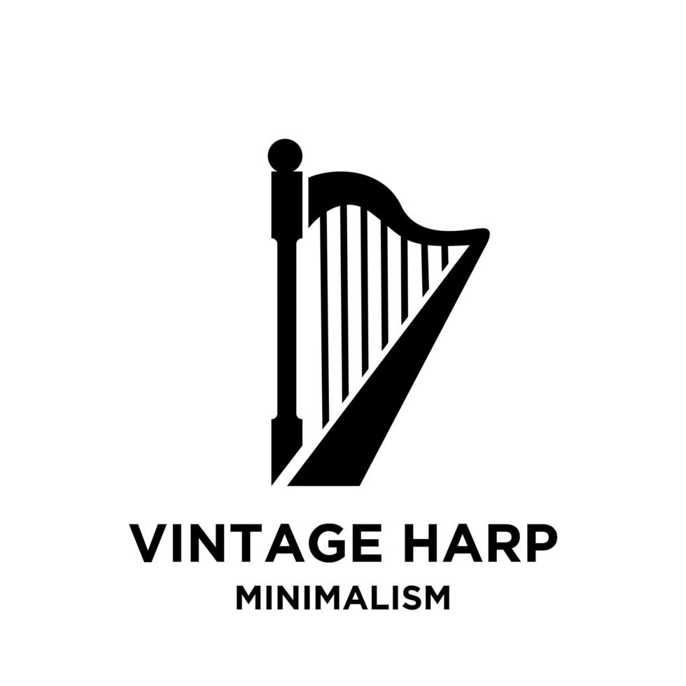 beautiful luxury classic harp vector icon flat illustration design