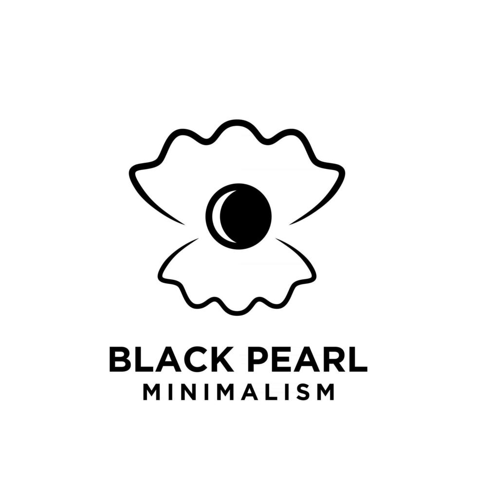 simple black pearl minimalism vector icon line logo illustration design