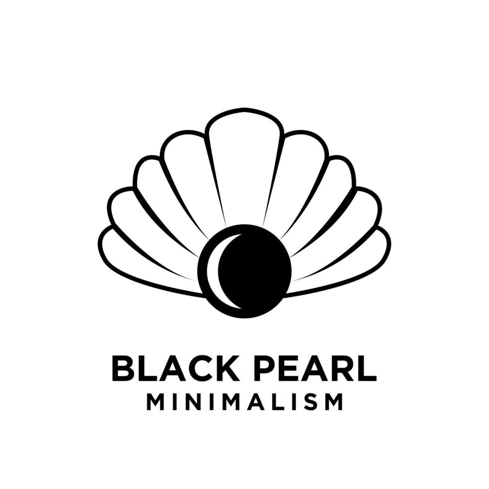 simple black pearl minimalism vector icon line logo illustration design