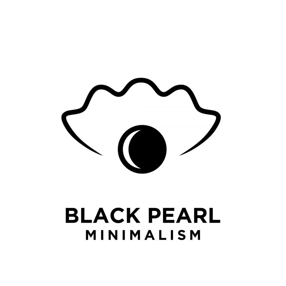 simple black pearl minimalism vector icon line logo illustration design