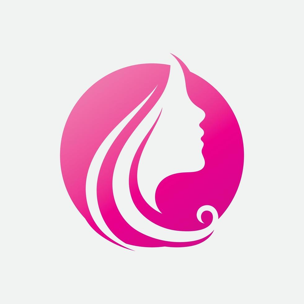 hair woman and face logo and symbols vector