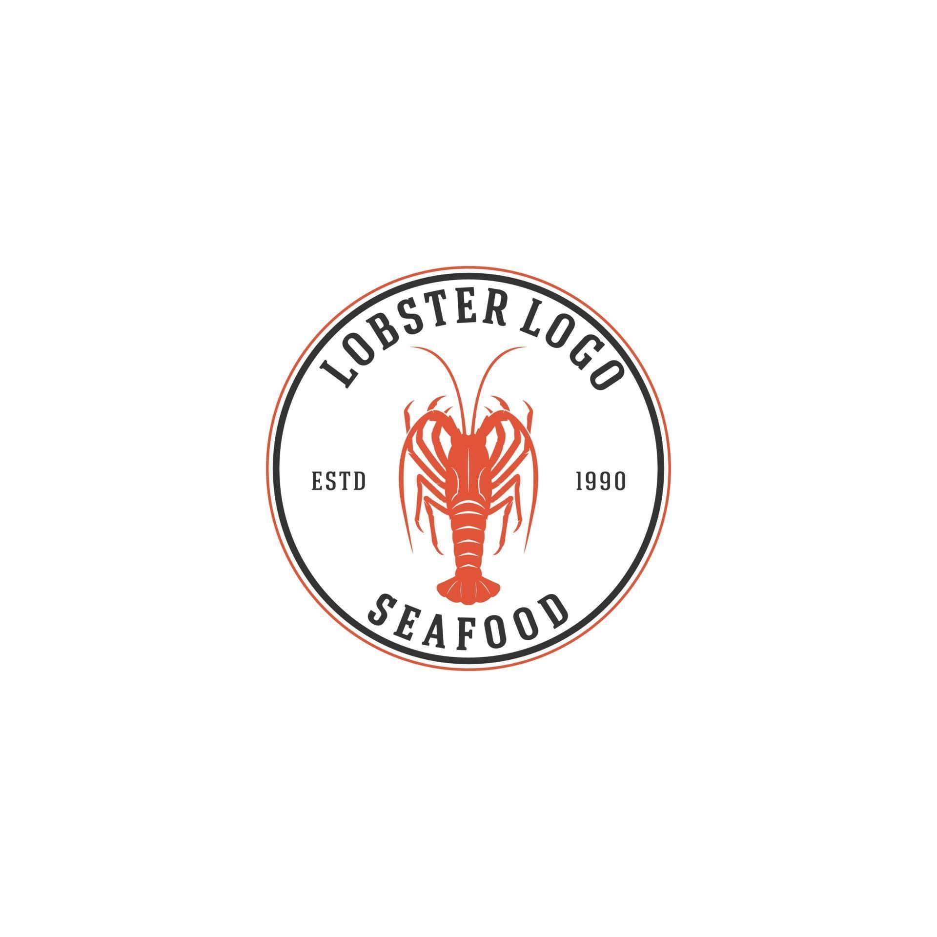 Vector red lobster logo template Separate on white background 2412716