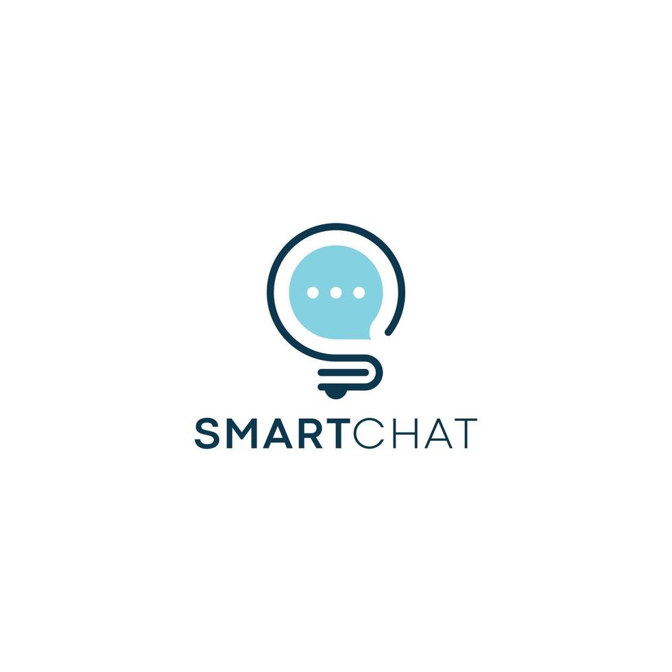 smart chat logo in white background vector